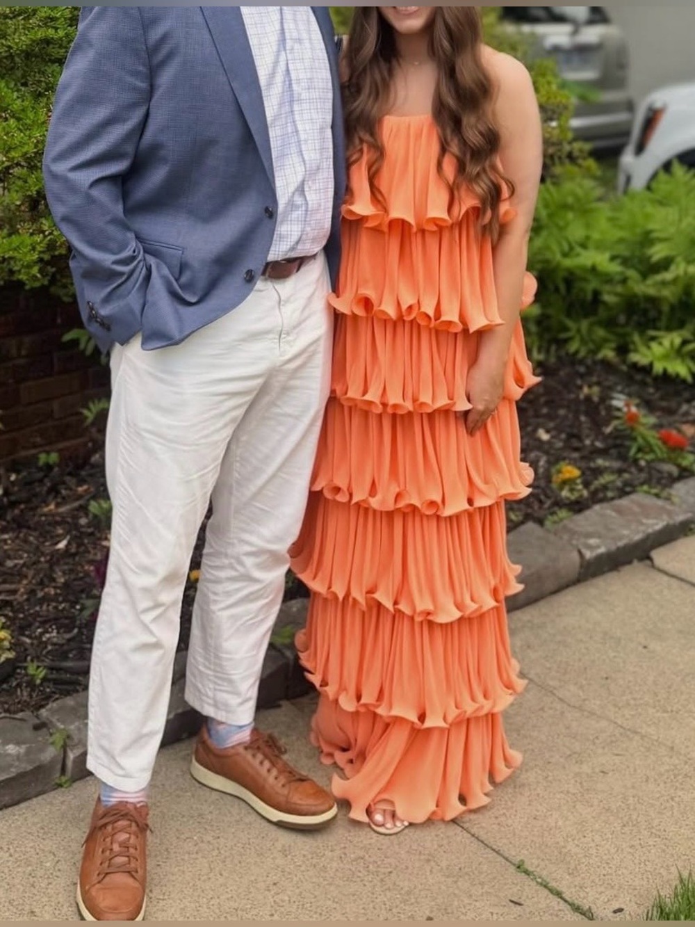 VICI Tiered Orange Ruffle Maxi Dress XL